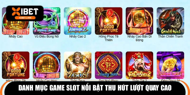 Danh mục game slot nổi bật thu hút lượt quay cao